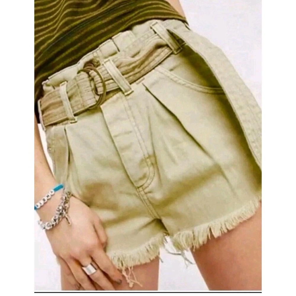 NWT Free People See You Sometime Cutoff Shorts Salt Marsh Beige Size S